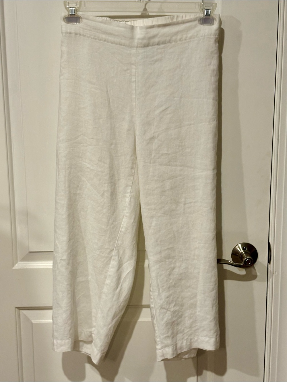 Sag Harbor White Linen Wide-Leg Pants